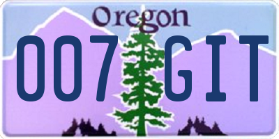 OR license plate 007GIT