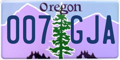 OR license plate 007GJA