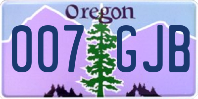 OR license plate 007GJB