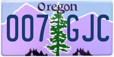 OR license plate 007GJC