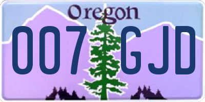 OR license plate 007GJD