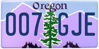 OR license plate 007GJE