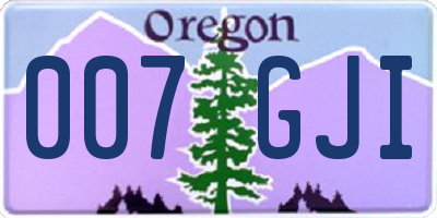 OR license plate 007GJI