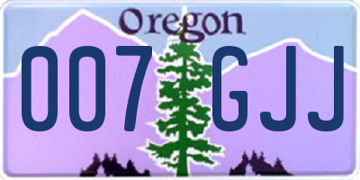 OR license plate 007GJJ