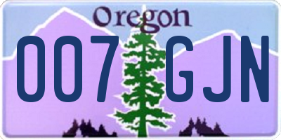 OR license plate 007GJN