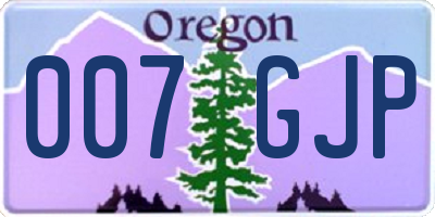 OR license plate 007GJP