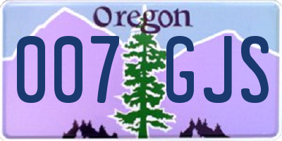 OR license plate 007GJS