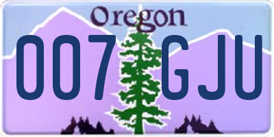 OR license plate 007GJU