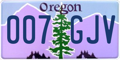 OR license plate 007GJV
