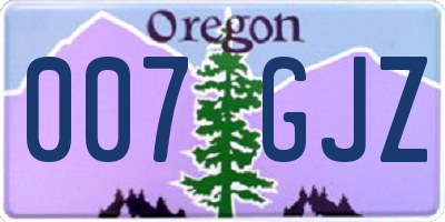 OR license plate 007GJZ