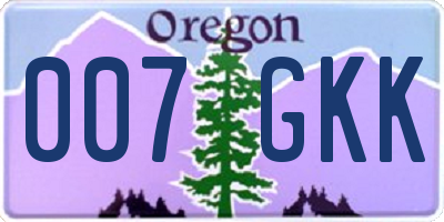 OR license plate 007GKK