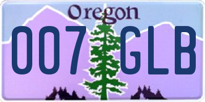 OR license plate 007GLB
