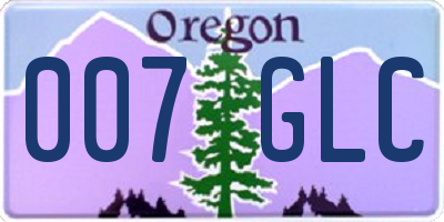 OR license plate 007GLC