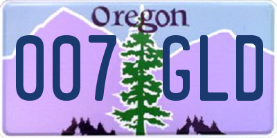 OR license plate 007GLD
