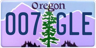 OR license plate 007GLE