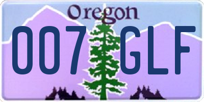 OR license plate 007GLF