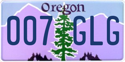 OR license plate 007GLG