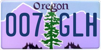 OR license plate 007GLH
