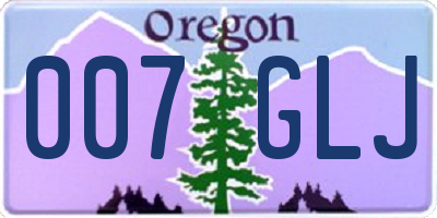 OR license plate 007GLJ