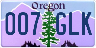 OR license plate 007GLK