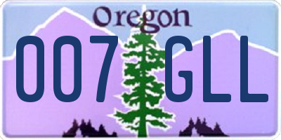 OR license plate 007GLL