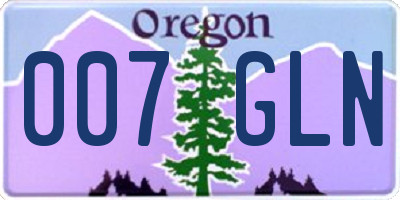 OR license plate 007GLN