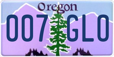 OR license plate 007GLO