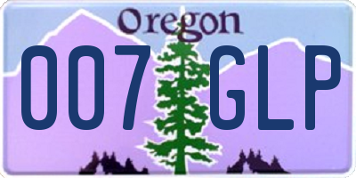 OR license plate 007GLP