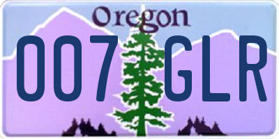 OR license plate 007GLR