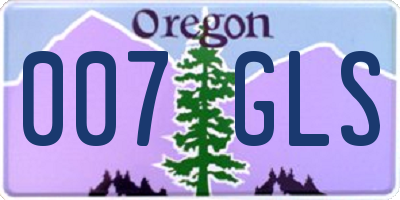 OR license plate 007GLS