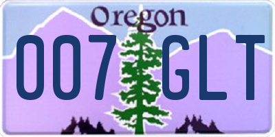OR license plate 007GLT