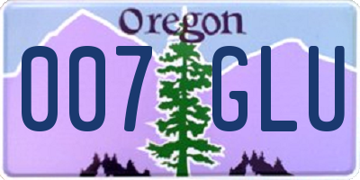 OR license plate 007GLU