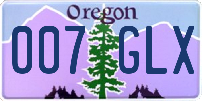 OR license plate 007GLX