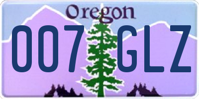 OR license plate 007GLZ