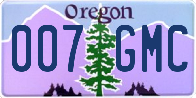 OR license plate 007GMC