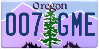 OR license plate 007GME