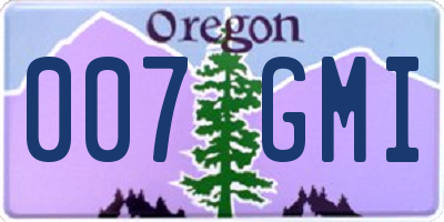 OR license plate 007GMI
