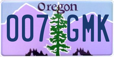 OR license plate 007GMK