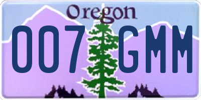 OR license plate 007GMM
