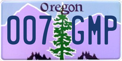 OR license plate 007GMP