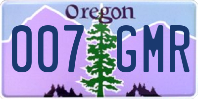 OR license plate 007GMR