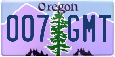 OR license plate 007GMT