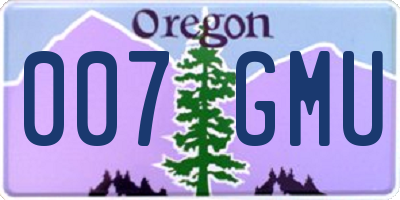 OR license plate 007GMU
