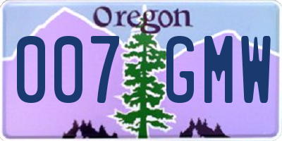 OR license plate 007GMW