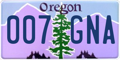 OR license plate 007GNA