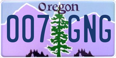 OR license plate 007GNG