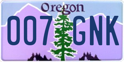 OR license plate 007GNK