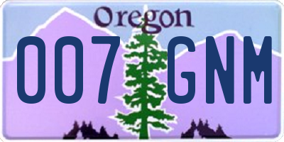 OR license plate 007GNM