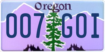 OR license plate 007GOI