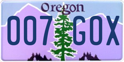 OR license plate 007GOX